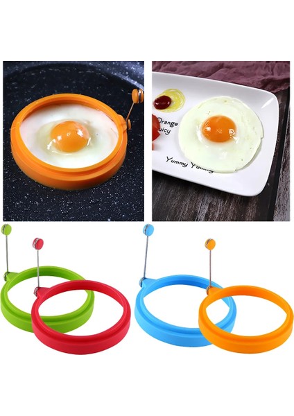 Mavi Yeni Silikon Kızarmış Yumurta Gözleme Halkası Omlet Kızarmış Yumurta Yuvarlak Şekillendirici Yumurta Kalıp Pişirme Kahvaltı Kızartma Tavası Fırın Mutfak (Yurt Dışından)