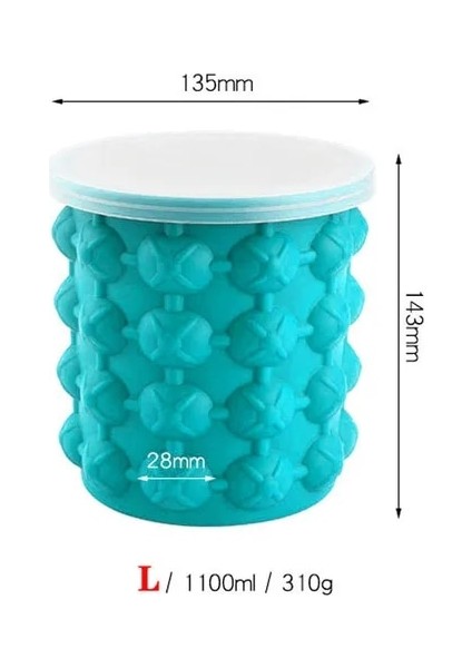 L 1100 ml Silikon Buz Küpü Makinesi Buz Küpü Kalıp Tepsisi Kapaklı Taşınabilir Kova Şarap Buzluk Çanta Bira Dolabı Mutfak Parti Içecek Viski (Yurt Dışından)