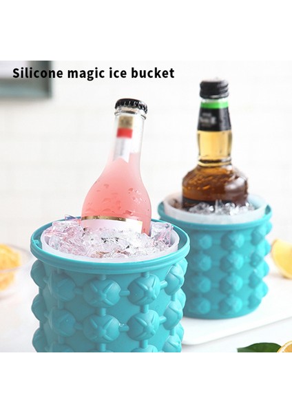L 1100 ml Silikon Buz Küpü Makinesi Buz Küpü Kalıp Tepsisi Kapaklı Taşınabilir Kova Şarap Buzluk Çanta Bira Dolabı Mutfak Parti Içecek Viski (Yurt Dışından) fırsatları