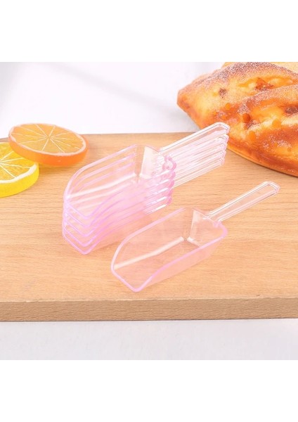 Pembe 6 Adet Plastik Şeffaf Buz Kazıyıcı Şeker Gıda Büfesi Şeker Çubuğu Kepçe Kürek Mutfak Alet Sofra Düğün Tatlı Şeker Favor (Yurt Dışından)
