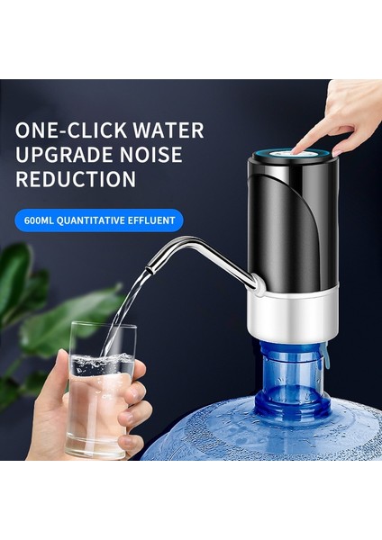 Siyah Otomatik Yumru Su Şişesi USB Şarj Namlulu Su Pompası Ev Ofis Saf Su Içme Su Sebili (Yurt Dışından) fırsatları