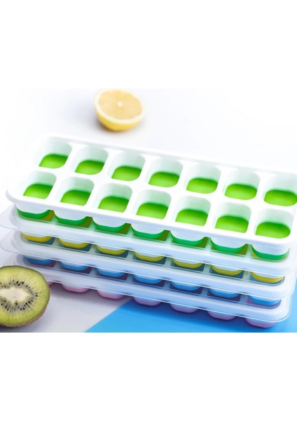 Yeşil Buz Küpü Tepsi 14 Izgara Silikon Buz Küpü Tepsi Buz Makinesi Kalıp Tepsileri Kapaklı Konteynerler Yaratıcı Buz Küpü Dıy Kalıptan Çıkarılması Kolay (Yurt Dışından) modelleri