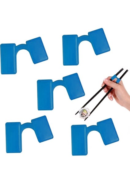 Mavi 5 Adet Yeniden Kullanılabilir Çubuk Yardımcıları Eğitim Çin Yemek Çubukları Eğitmen Tutucu Adouts Için Acemi Eğitmenler Veya Öğrenci (Yurt Dışından) fiyatları