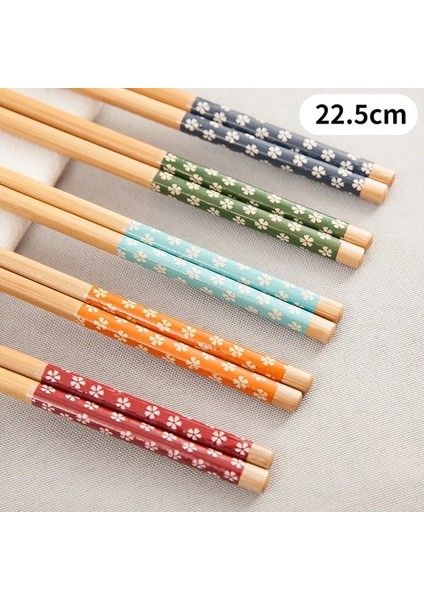 Yinghua Yeniden Kullanılabilir 5 Çift Set El Yapımı Bambu Japon Doğal Ahşap Çubuklarını Suşi Gıda Kedi Çiçek Çok Renkli Ahşap Çubuklarını Seti (Yurt Dışından)
