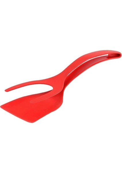 Kırmızı Kavrama ve Çevirme Maşa Gözleme Tost Omlet Devrilmiş Spatula Kızarmış Yumurta Biftek Yapışmaz Isıya Dayanıklı 2'si 1 Arada Mutfak Aletleri (Yurt Dışından)