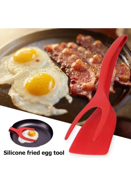 Kırmızı Kavrama ve Çevirme Maşa Gözleme Tost Omlet Devrilmiş Spatula Kızarmış Yumurta Biftek Yapışmaz Isıya Dayanıklı 2'si 1 Arada Mutfak Aletleri (Yurt Dışından) indirimleri