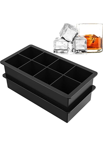 4 Izgaralar 4/6/8/15 Izgara Büyük Buz Kalıbı Kalıp Kutusu Büyük Gıda Sınıfı Silikon Buz Küpü Kare Tepsi Kalıp Diy Şarap Barı Pub Buz Blokları Makinesi Modeli (Yurt Dışından)