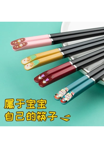 Mavi Ayı Çin Alaşım Yemek Çubukları 19.8 cm Çocuklar Için Yemek Çubukları Çocuklar Öğrenme ve Eğitim Yemek Çubukları Gıda Çubukları Suşi Metal Yemek Çubukları (Yurt Dışından)