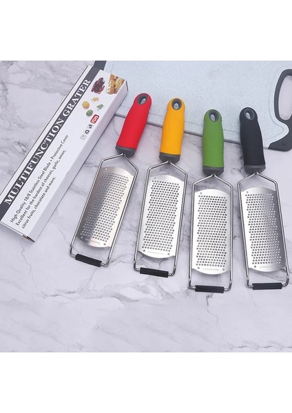 Kutu ile Kırmızı Çok Fonksiyonlu Dikdörtgen Paslanmaz Çelik Fabrikası Peynir Rende Araçları Çikolata Limon Zester Meyve Soyucu En Iyi Mutfak Aletleri (Yurt Dışından) fırsatları