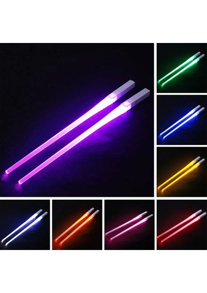 1 Çift 1 Çift LED Lightsaber Çubuklarını Aydınlık Yeniden Kullanılabilir Mutfak Light Up LED Çubuk Parlayan Bpa Içermeyen Gıda Güvenli Çubuklarını (Yurt Dışından)