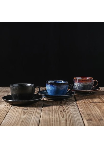 Stil 2 250ML Avrupa Küçük Lüks Çekme Çiçek Kahve Fincanı Tabakları Takım Elbise Cam Muhtasar Ev Seramik Kahve Kupa Siyah Çay Çay Fincanı (Yurt Dışından) modelleri
