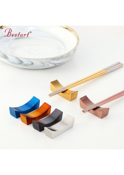 2pc Dinlenme-Gül Altın 10PCS Chopstick Dinlenme Raf Seti Japon Suşi Çubuklarını Standı Tutucu Paslanmaz Çelik Kore Lüks Masa Aksesuarları Malzemeleri (Yurt Dışından)