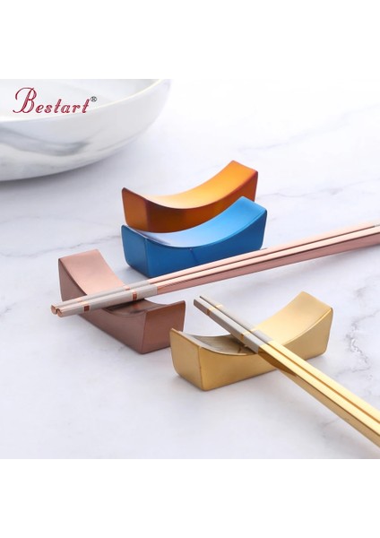 2pc Dinlenme-Gül Altın 10PCS Chopstick Dinlenme Raf Seti Japon Suşi Çubuklarını Standı Tutucu Paslanmaz Çelik Kore Lüks Masa Aksesuarları Malzemeleri (Yurt Dışından)