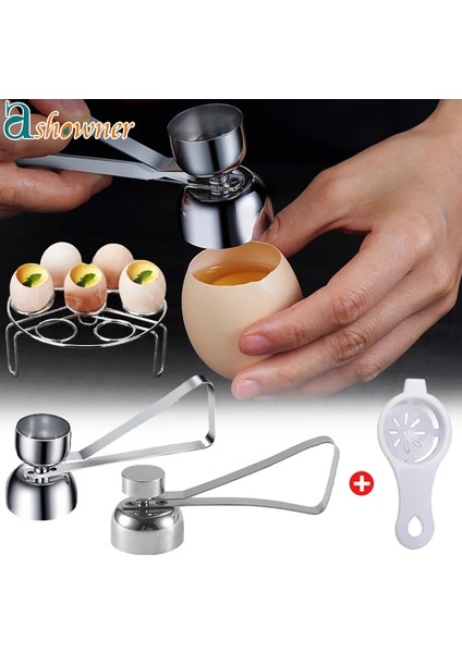 Kdq Gümüş Paslanmaz Çelik Yumurta Makası Açık Yumurta Kabuğu Bıçağı Çift Yumurta Kesici Açık Yumurta Kabuğu Bıçağı Çiğ Yumurta Pişirmek Için Yaratıcı Mutfak Gereçleri (Yurt Dışından)