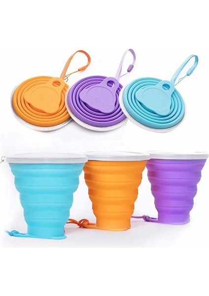 270 ml Katlanır Bardak 200/270 ml Bpa Ücretsız Gıda Sınıfı Su Bardağı Seyahat Silikon Geri Çekilebilir Renkli Taşınabilir Açık Kahve Handcup (Yurt Dışından)