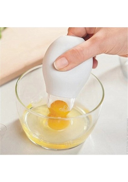 Beyaz 1 Adet Ev Mutfak Alet Araçları Pişirme Ürünleri Silikon Yumurta Akı ve Sarısı Ayırıcı Mutfak Aksesuarları Yaratıcı Yumurta Aracı (Yurt Dışından) fırsatları