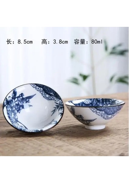 6 Adet 80ML 6 Takım Çin Seramik Bardaklar Balık Bardakları Mavi ve Beyaz Demlik Küçük Porselen Çay Kasesi Çay Bardağı Çay Seti Aksesuarları Içecek Drinkware (Yurt Dışından)