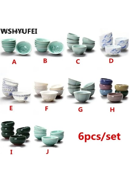 6 Adet 80ML 6 Takım Çin Seramik Bardaklar Balık Bardakları Mavi ve Beyaz Demlik Küçük Porselen Çay Kasesi Çay Bardağı Çay Seti Aksesuarları Içecek Drinkware (Yurt Dışından) modelleri