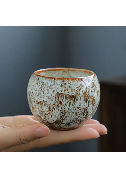 Sarı Luwu 150 ml Seramik Çay Bardağı Arapça Espresso Kahve Fincanı Çin Kung Fu Şeffaf Çay Su Bardakları Setleri Japon Çay Servisi (Yurt Dışından)