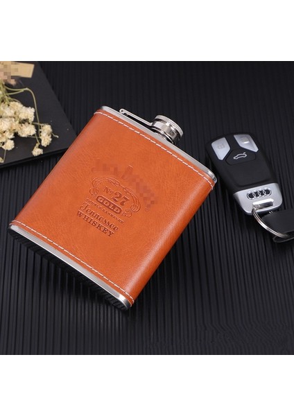 Sarı Jac Bpa Ücretsiz Mini 7 Oz Pu Deri Wrap Viski Flagon 304 Paslanmaz Çelik Cep Şişesi Alkol Şişesi Votka Cep Şişesi (Yurt Dışından)