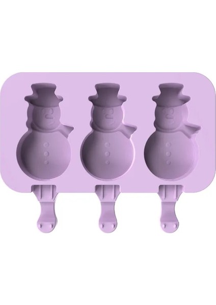 Kardan Adam Silikon Dondurma Kalıp Popsicle Kalıp Sevimli Karikatür Hayvan Buz Pop Kalıp Kapaklı ve Çubuklu Yeniden Kullanılabilir Dıy Yapımı Yaz Sık Kullanılanlar (Yurt Dışından)