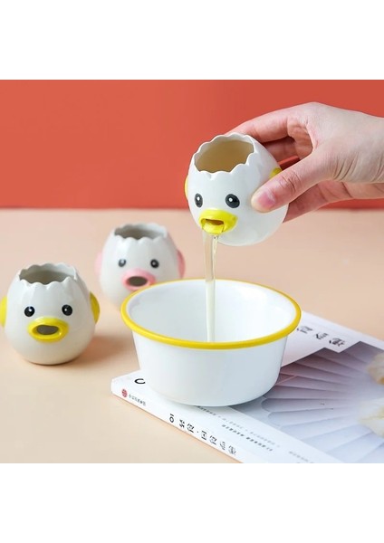 Sarı Yumurta Beyaz Sarısı Ayırıcı Aracı Tavuk Yumurta Sarısı Beyaz Ayırıcı Seramik Seramik Karikatür Civciv Yumurta Ayırıcı Mutfak Aletleri (Yurt Dışından) fırsatları