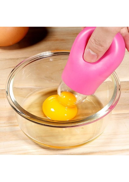 1 Adet Kırmızı Yumurta Ayırıcı Silikon Yumurta Aspiratörü Dağıtıcı Yumurta Akı Sarısı Filtre Ev Mutfak Pişirme Aracı (Yurt Dışından)