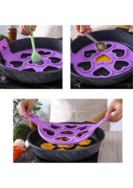 Mor 7 Delik Yumurta Gözleme Halkası Yapışmaz Gözleme Yapımcısı Kalıp Silikon Yumurta Pişirici Kızarmış Yumurta Şekillendirici Omlet Kalıpları Mutfak Pişirme Aracı Için (Yurt Dışından)