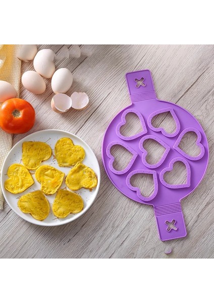 Mor 7 Delik Yumurta Gözleme Halkası Yapışmaz Gözleme Yapımcısı Kalıp Silikon Yumurta Pişirici Kızarmış Yumurta Şekillendirici Omlet Kalıpları Mutfak Pişirme Aracı Için (Yurt Dışından)