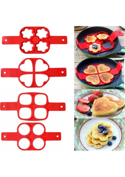 Stil 1 Yumurta Gözleme Halkası Yapışmaz Gözleme Yapımcısı Kalıp Silikon Yumurta Pişirici Kızarmış Yumurta Şekillendirici Omlet Kalıpları Mutfak Pişirme Aksesuarları Için (Yurt Dışından)