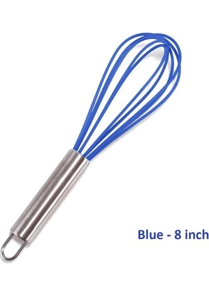 Mavi 8 Inç 1 Adet Manuel Yumurta Çırpıcı Paslanmaz Çelik Silikon Balon Çırpma Krema Mikser Karıştırma Karıştırma Çırpma Balon Bobin Tarzı Yumurta Araçları (Yurt Dışından)