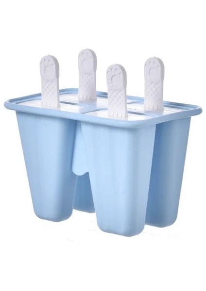 4 Izgaralar-Mavi 4 Hücreli 6 Hücreli Silikon Dondurma Buzlu Şeker Kalıp Saplı Dondurma Kalıp Yaz Çocuk Dondurma Yapma Makinesi Buz Küpü Tepsi Kalıp (Yurt Dışından)