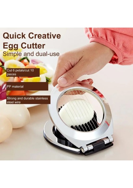 Gümüş Yumurta Dilimleyici Kaymaz Alt Haşlanmış Yumurta Dilimleyici 2 Mod Emek Tasarrufu Sağlayan Haşlanmış Yumurta Kesici Restoran Aksesuarı (Yurt Dışından) modelleri