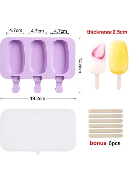 Klasik Sılıkolove Sağlıklı Silikon Dondurma Kalıbı Kolay Popsicle Kalıp Yeniden Kullanılabilir Dondurma Bar Pop Kalıpları Dıy Yapımı Için Yaz Favorileri (Yurt Dışından)