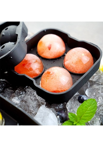 4 Top Yuvarlak Büyük Küre Buz Kalıp Tepsisi - Viski Buz Küresi Yapıcı - 1,8" / 4,5cm Buz Topları Yapar - Esnek Silikon Buz Küpü Kalıp Tepsisi (Yurt Dışından) fiyatları