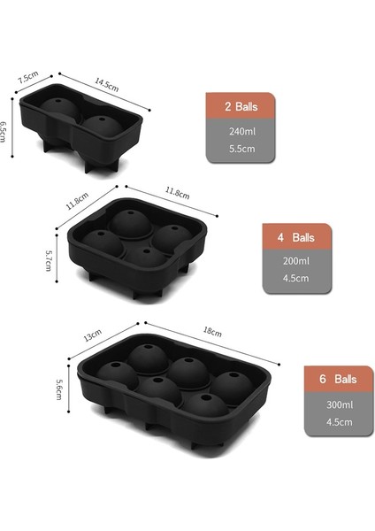 4 Top Yuvarlak Büyük Küre Buz Kalıp Tepsisi - Viski Buz Küresi Yapıcı - 1,8" / 4,5cm Buz Topları Yapar - Esnek Silikon Buz Küpü Kalıp Tepsisi (Yurt Dışından) fırsatları