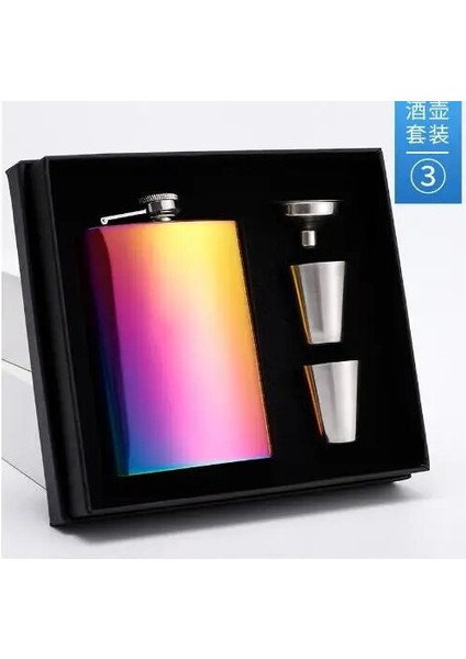 Stil 3 8 OZ/220 ml Taşınabilir Flagon Cep Şişesi Seti Bardak ile Viski Votka Şarap Pot Alkol Açık Hediye Kutusu Içme Şişe Araçları Hediye (Yurt Dışından)