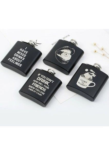 Tasarım H 3 Oz Paslanmaz Çelik Siyah Mini Cep Şişesi Alkol Şişesi Içme Hediye Adam Için Kişiselleştirilmiş Logo Özel Yapılmış Lazer Gravür (Yurt Dışından) modelleri