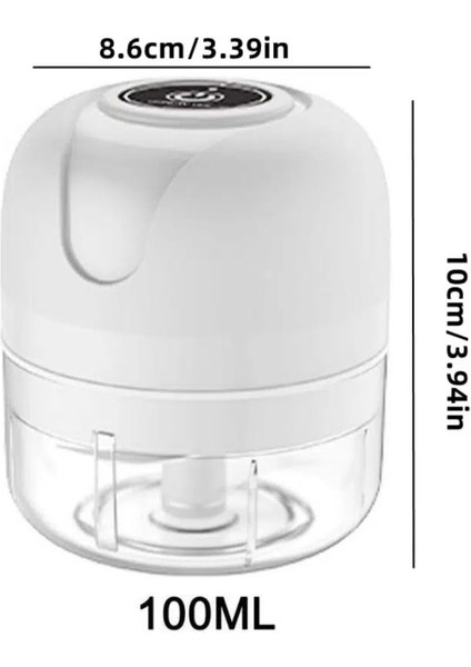 Beyaz 100ML 1 Adet Elektrikli Sarımsak Kıyıcı, Soğan Kıyıcı, USB Şarjlı Sebze Kıyma Makinesi, Elektrikli Mini Kıyıcı, Mutfak Robotu, Mutfak Aletleri (Yurt Dışından)