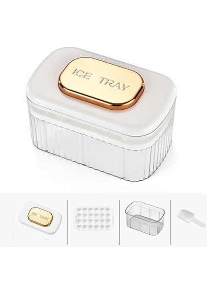 24 Buz Beyazı Pres Tipi Buz Küpü Makinesi Buz Kutusu Tepsisi Gıda Sınıfı Silikon Mutfak Gadget Buz Kovası Bira Kahve Için Buz Topu Kalıbı Hızlı Dondurma (Yurt Dışından)