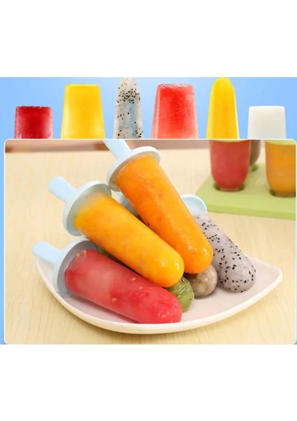 A-Blue Dondurma Kalıpları 6 Popsicle Kalıp Seti Popsicle Buz Tepsisi Dıy Dondurma Sopa Kapaklı Yeniden Kullanılabilir Buz Kalıbı Mutfak Aksesuarları (Yurt Dışından) fırsatları