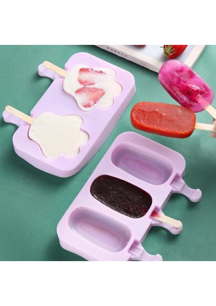4 Delik Beyaz Silikon Dondurma Kalıp Yeniden Kullanılabilir Popsicle Kalıpları Karikatür Hayvan Kalıp Jöle Meyve Dondurma Kalıp Yaz Mutfak Aksesuarları (Yurt Dışından) indirimleri