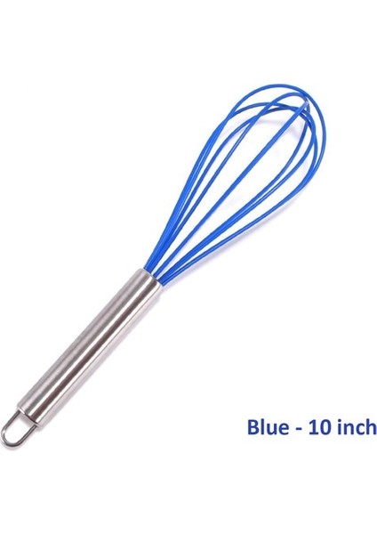 Mavi 10 Inç Manuel Kırmızı Yumurta Çırpıcı Paslanmaz Çelik Silikon Balon Çırpma Krema Mikser Karıştırma Karıştırma Çırpma Balon Bobin Tarzı Yumurta Araçları (Yurt Dışından)