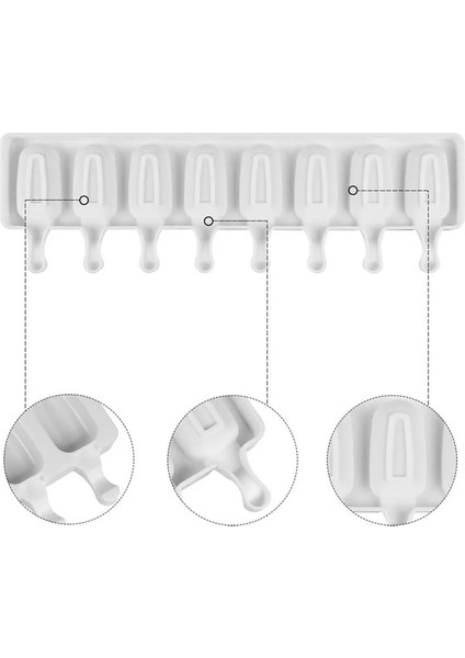 A 4/8 Kavite Büyük Oval Silikon Popsicle Kalıp Dıy Kek Tatlı Jöle Puding Dondurma Küp Tepsi Bakeware Pan Dekorasyon Araçları (Yurt Dışından)
