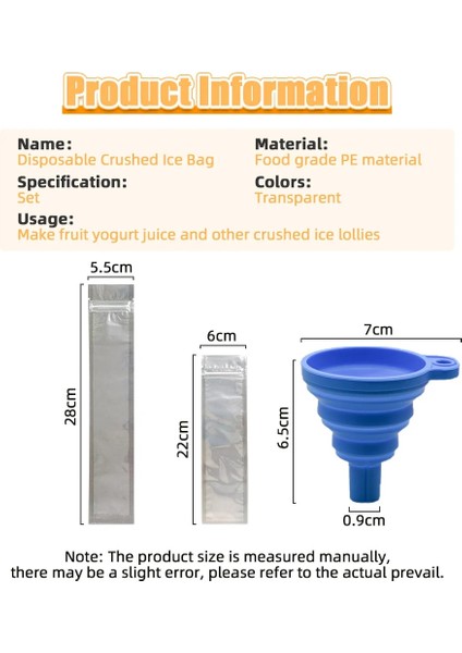40 Adet 6X22 cm Şeffaf Dondurma Torbaları Tek Kullanımlık Buz Kalıp Çantaları Popsicle Çanta Dondurma Suyu Soda Yoğurt Çikolata Buz Torbaları Mutfak Aracı (Yurt Dışından)