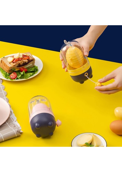 Pembe Yumurta Sarısı Karıştırma Çırpma Yumurta Makinesi El Powered Karıştırma Karışımı Yıkanabilir Ayrılabilir Çektirme Mikser Ev Karıştırıcı Alet (Yurt Dışından)