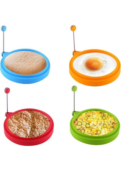 Kırmızı Silikon Yumurta Kalıp Gözleme Halkası Omlet Kızarmış Yumurta Yuvarlak Şekilli Yumurta Kalıp Pişirme Kahvaltı Kızartma Araçları (Yurt Dışından) indirimleri