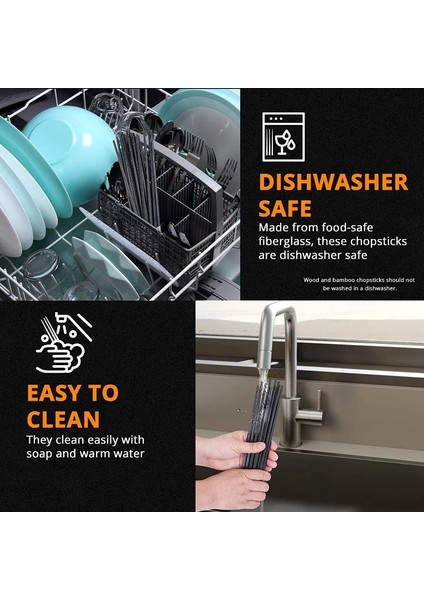 24CM-10PAIRS-YSY Yemek Çubukları 10 Çift Yeniden Kullanılabilir Cam Elyaf Yiyecek Çubukları Japon Çin Kore Yemek ve Yemek Pişirmeye Uygun, Hepsi Bir Hediye Kutusunda (Yurt Dışından) fırsatları