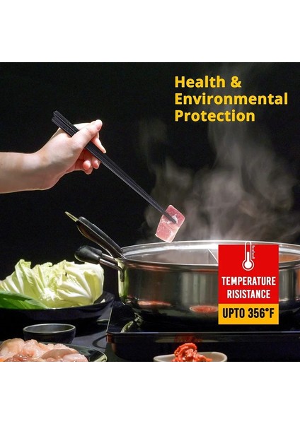 24CM-10PAIRS-YSY Yemek Çubukları 10 Çift Yeniden Kullanılabilir Cam Elyaf Yiyecek Çubukları Japon Çin Kore Yemek ve Yemek Pişirmeye Uygun, Hepsi Bir Hediye Kutusunda (Yurt Dışından) indirimleri