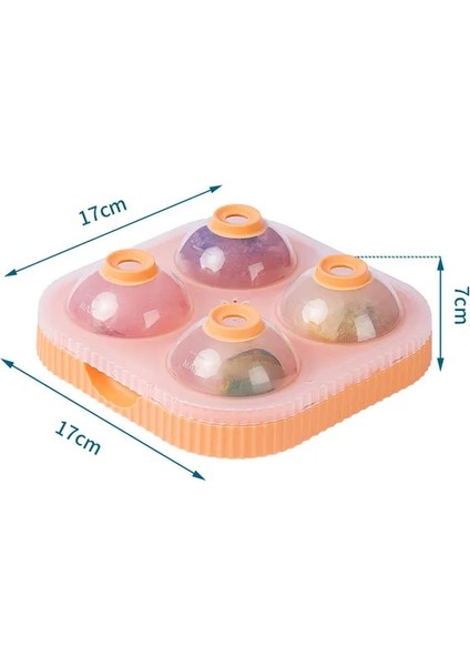 Turuncu Silikon Buz Topu Makinesi Büyük 6.5 cm 3D Büyük Yuvarlak Küre Yüksek Toplar Buz Şekli Küp Kalıp Tepsisi Viski Kokteyl Bar Araçları (Yurt Dışından)